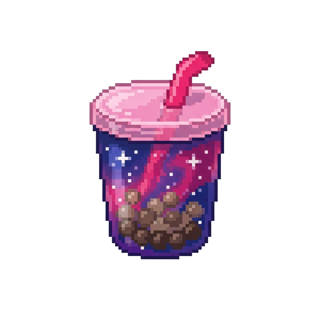 A Galaxy-patterned Giant Boba Cup Squishy