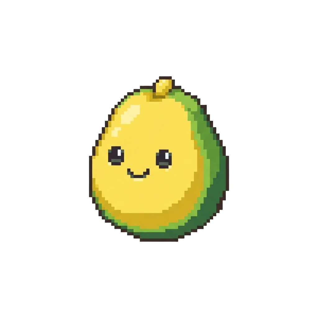 A Cheerful Yellow Smiling Avocado Squishy