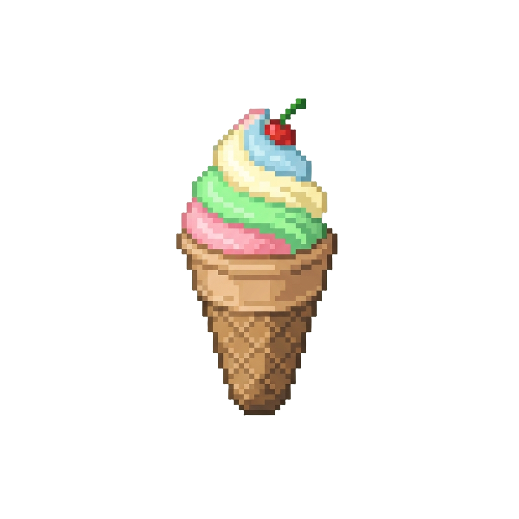 A Colorful Mini Ice Cream Cone Squishy