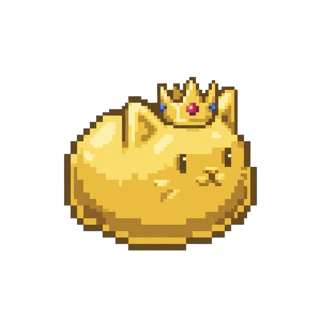 A Glittering Golden Crown Cat Squishy