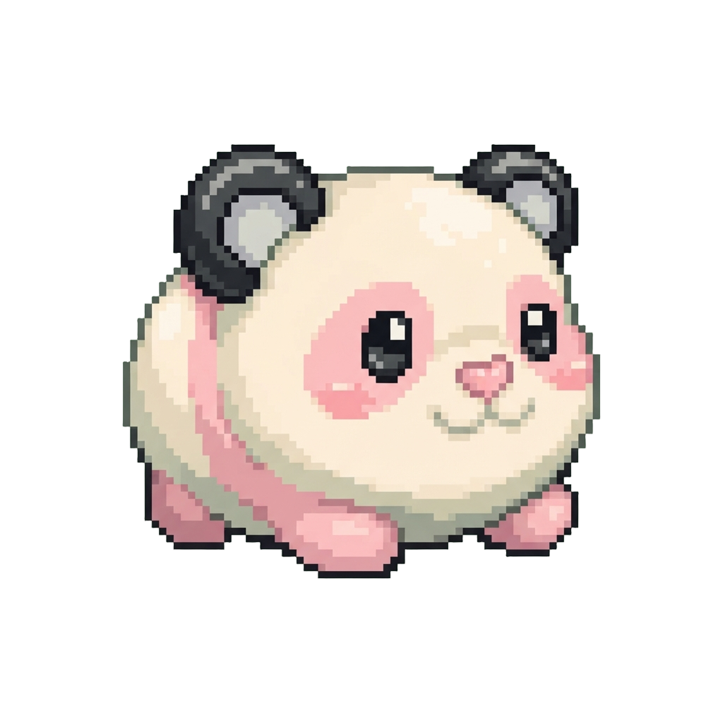 A Soft Pastel Panda Face Squishy