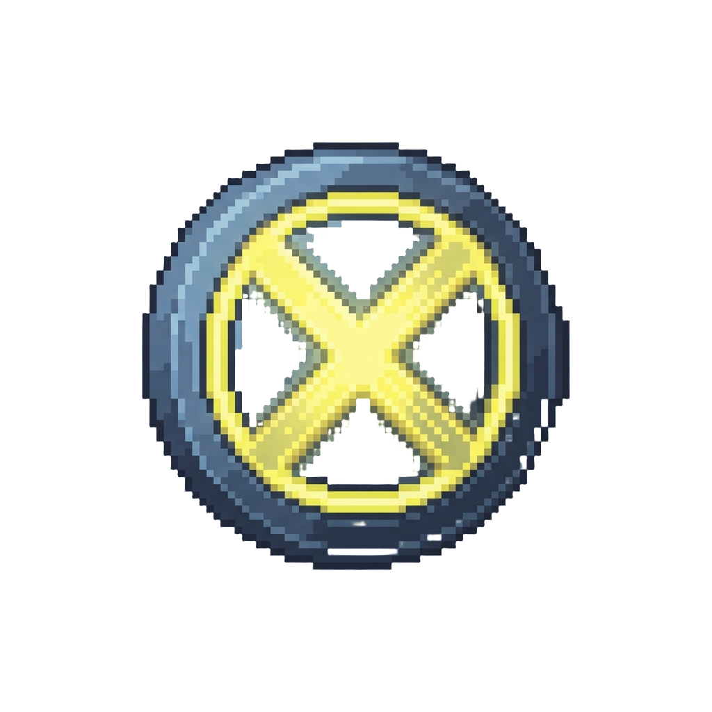 A Vintage Circular X-men Crest Glowing with Radioactive Yellow Neon