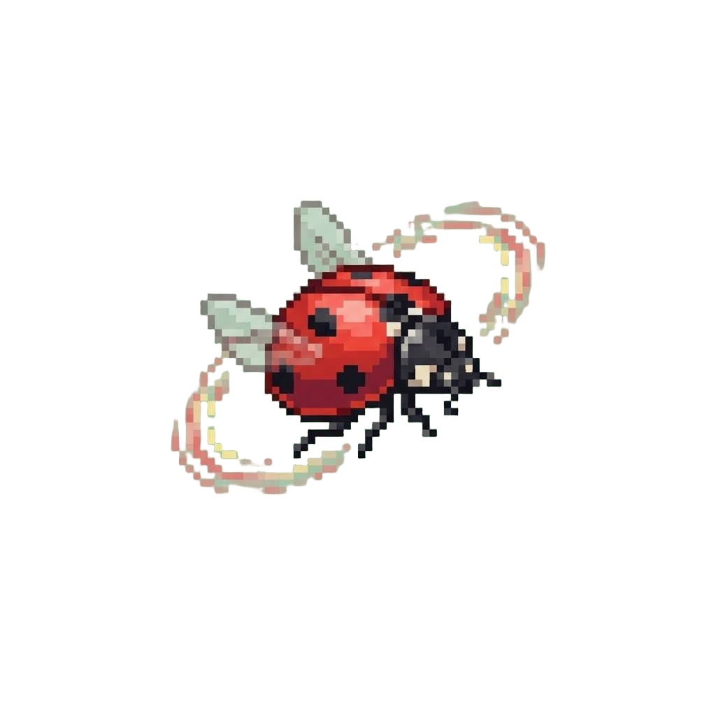 A Tiny Spotted Ladybug Buzzing in a Miniature Lazy Loop
