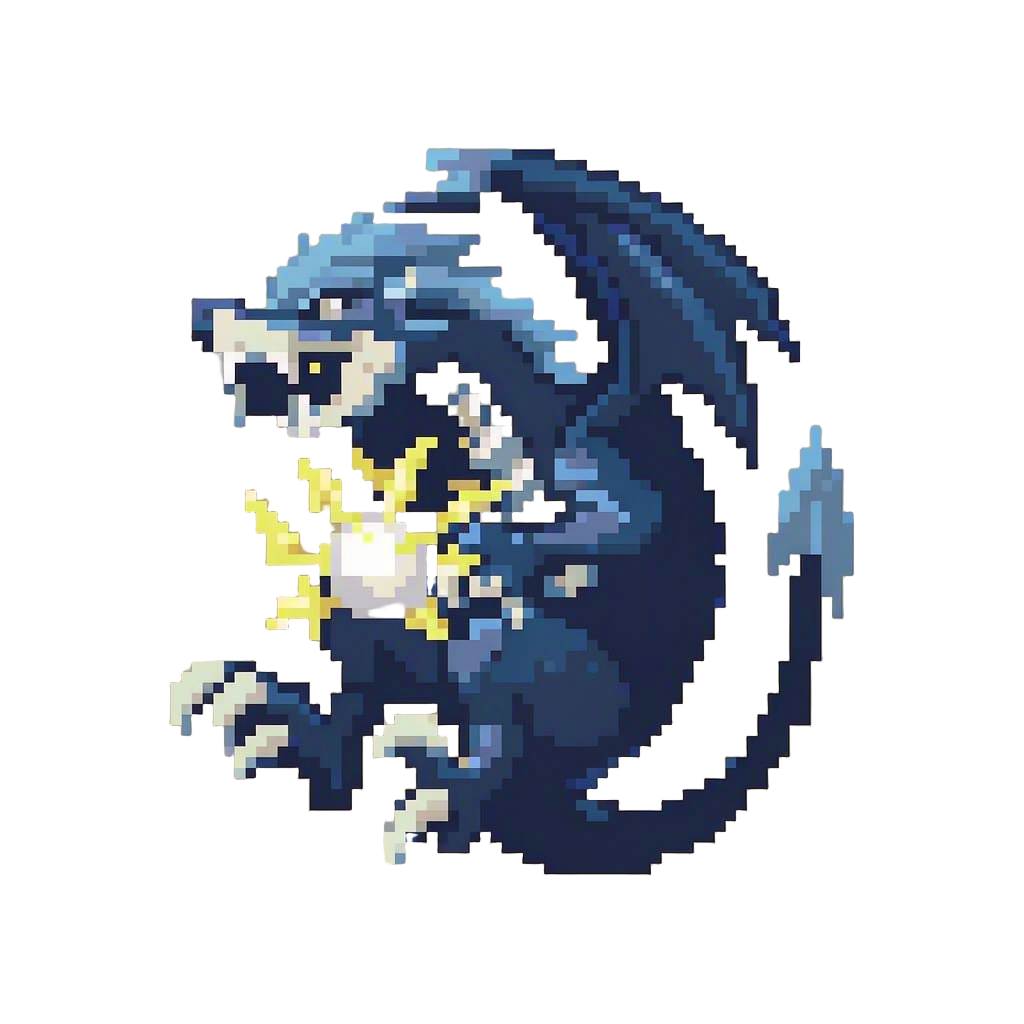 A Midnight-blue Storm Dragon Clutching a Pearl of Lightning