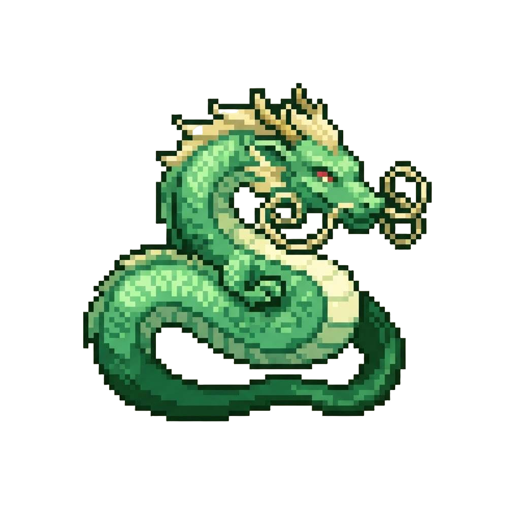 A Regal Jade Lung Dragon with Intricate Filigree Whisker Coils