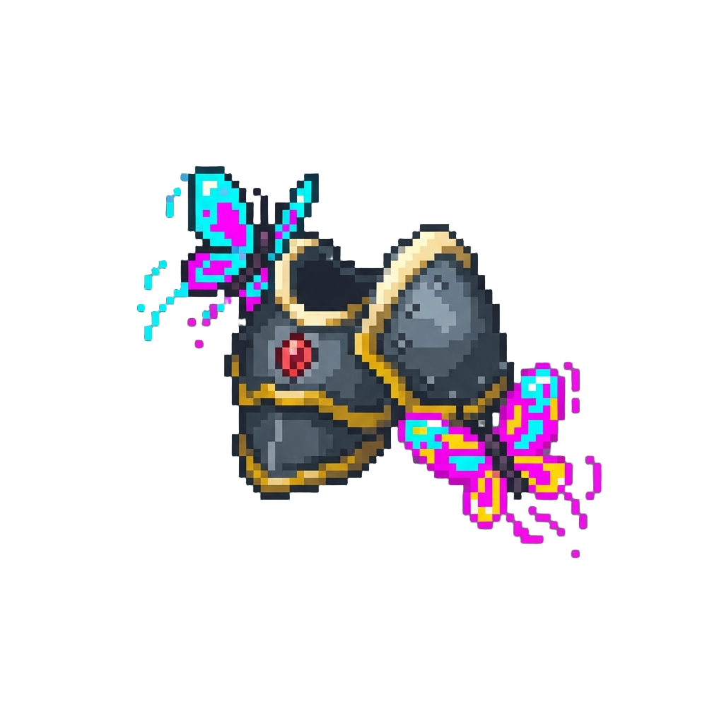 A Pair of Fluttering Neon Butterflies Dancing Around the Shoulders