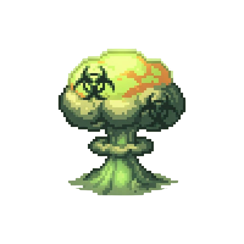 A Toxic Radioactive Mushroom Cloud Laced with Biohazard Warnings