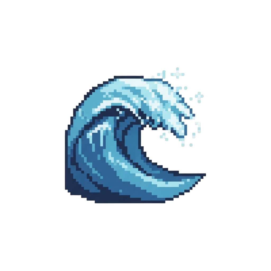 A Tumbling Crest of Miniature Ocean Waves with Sparkling Sea Spray