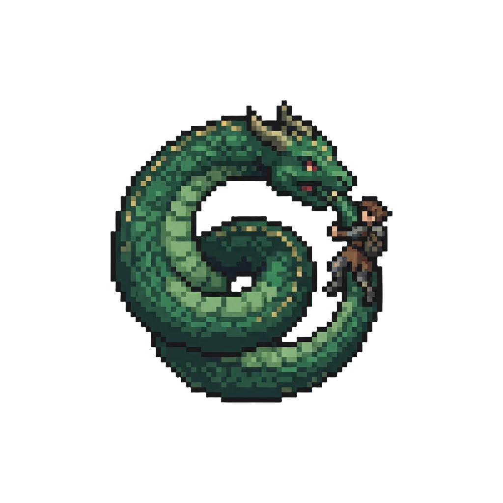 A Mystic Ouroboros Serpent That Snatches Its Bearer with Its Tail