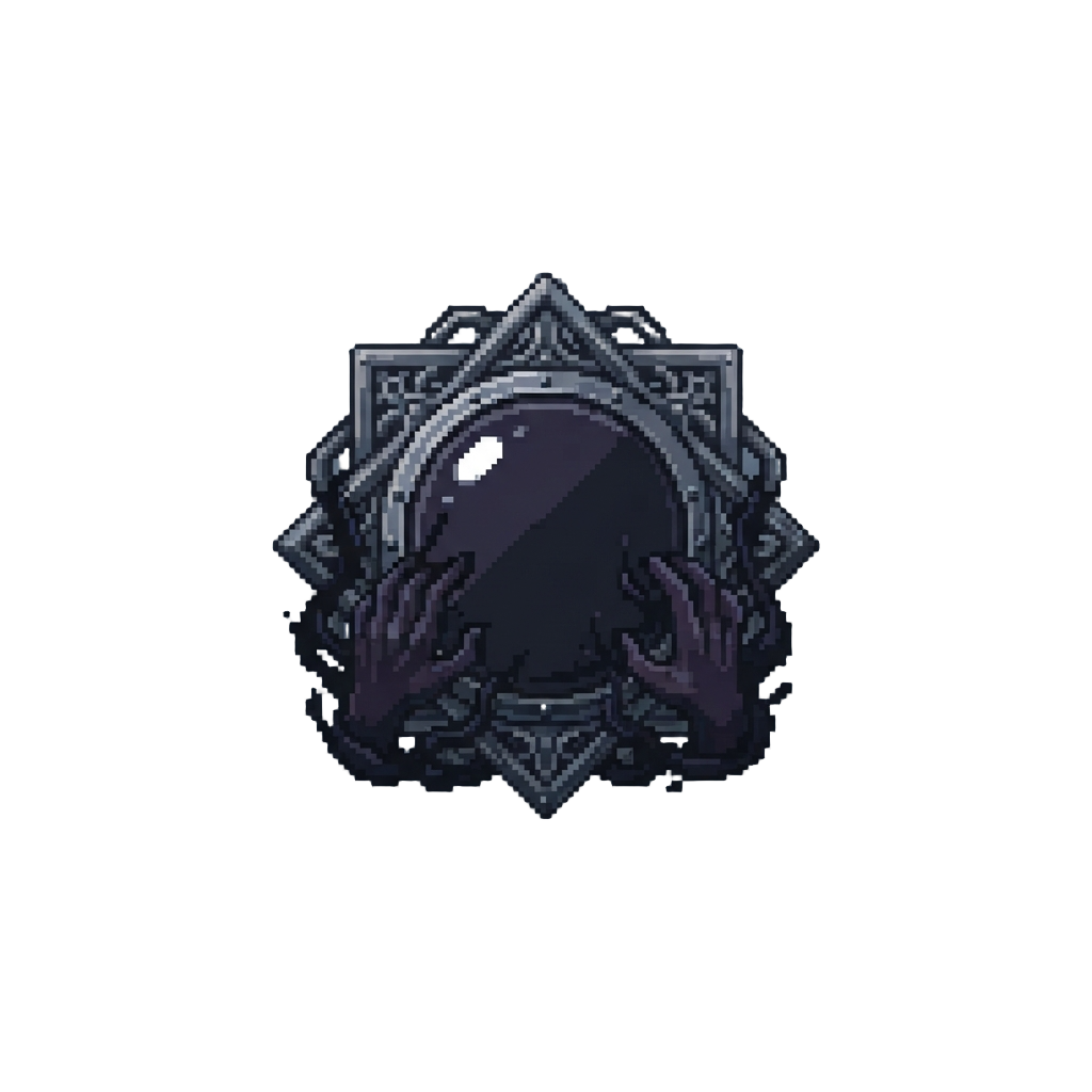 An Ornate Shadow-mirror Sigil with Grasping Ink Hands