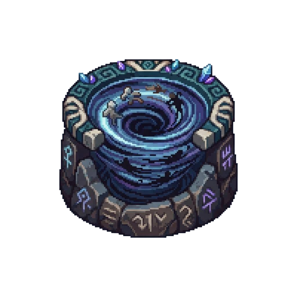 An Enchanted Tribal Whirlpool That Turns Solid Figures Into Flat Ink