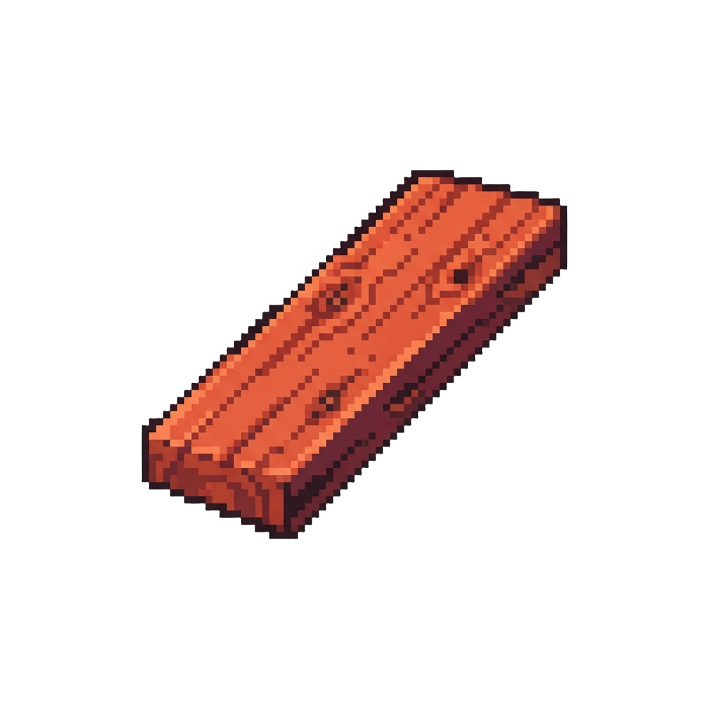 A Fiery Red Pine Plank