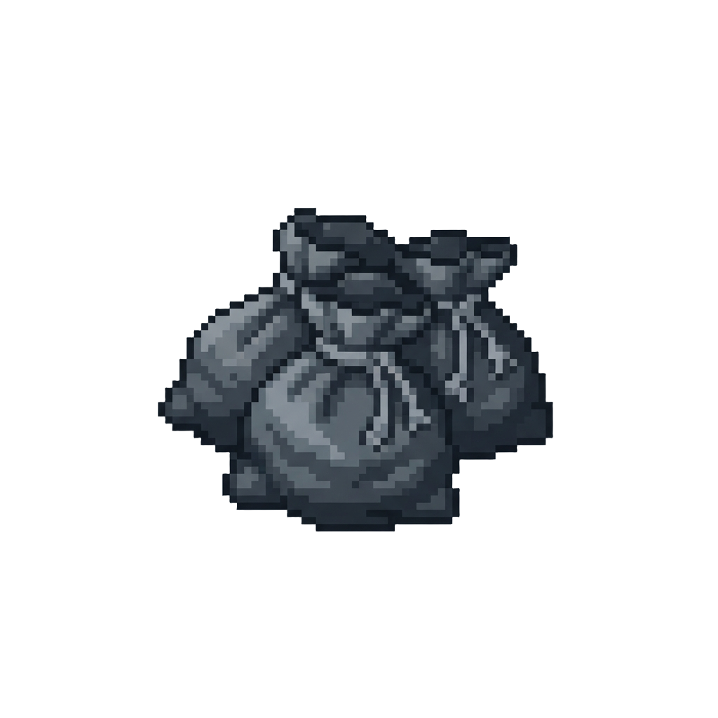 A Heap of Soft Plush Coal Sacks