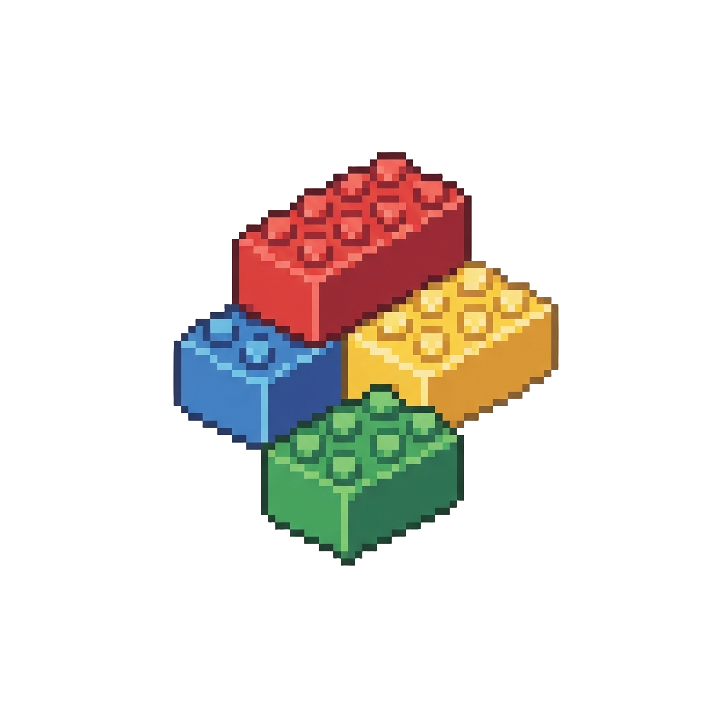 A Shower of Colourful Toy Bricks