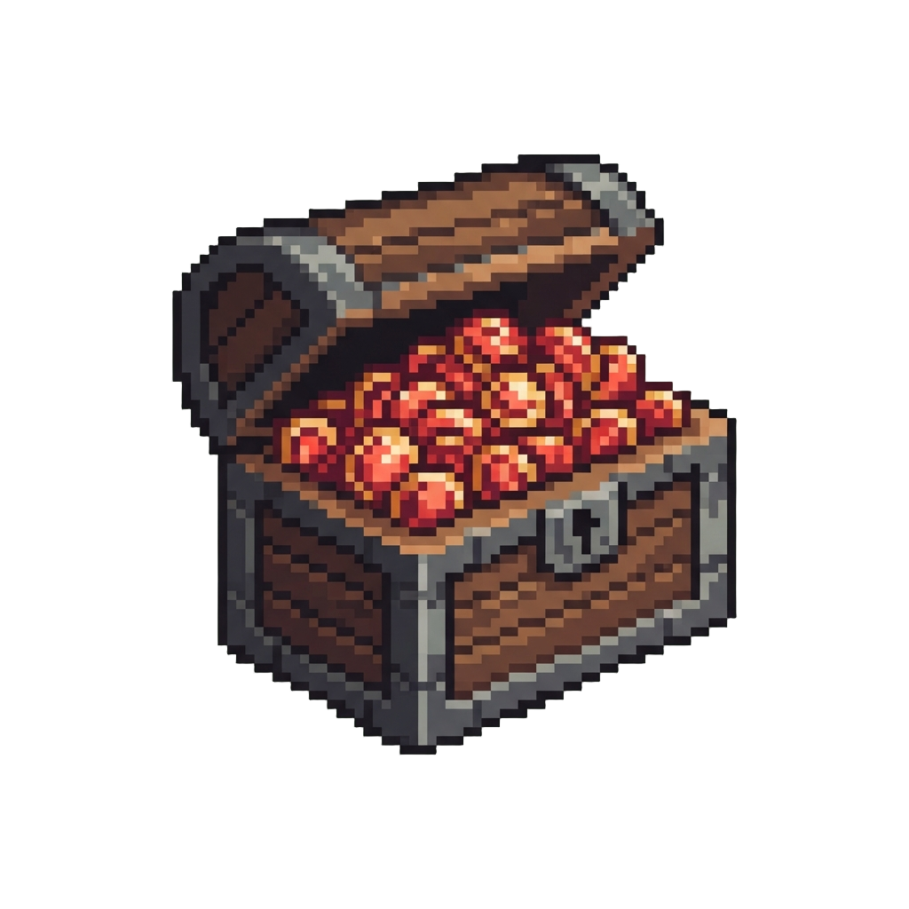 A Chest Overflowing with Ruby Coins