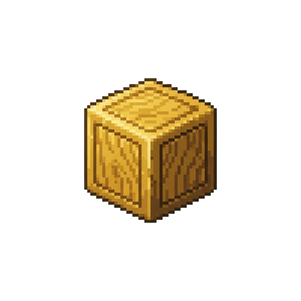 A Gleaming Golden Wooden Block