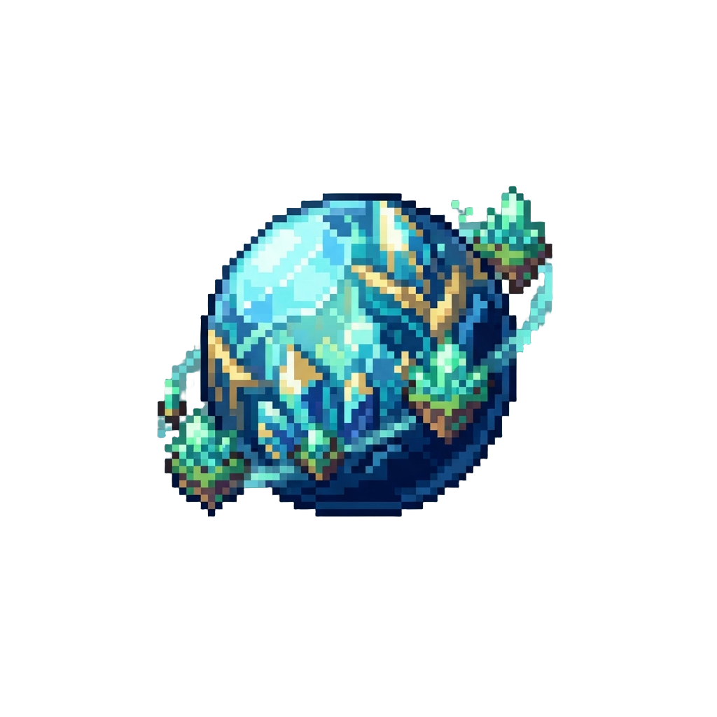 A Glowing Crystal Paradise Planet with Floating Islands