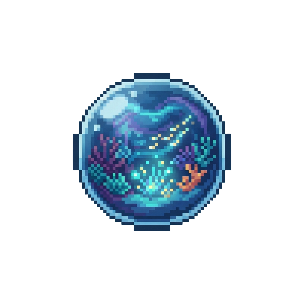A Serene Bioluminescent Ocean World