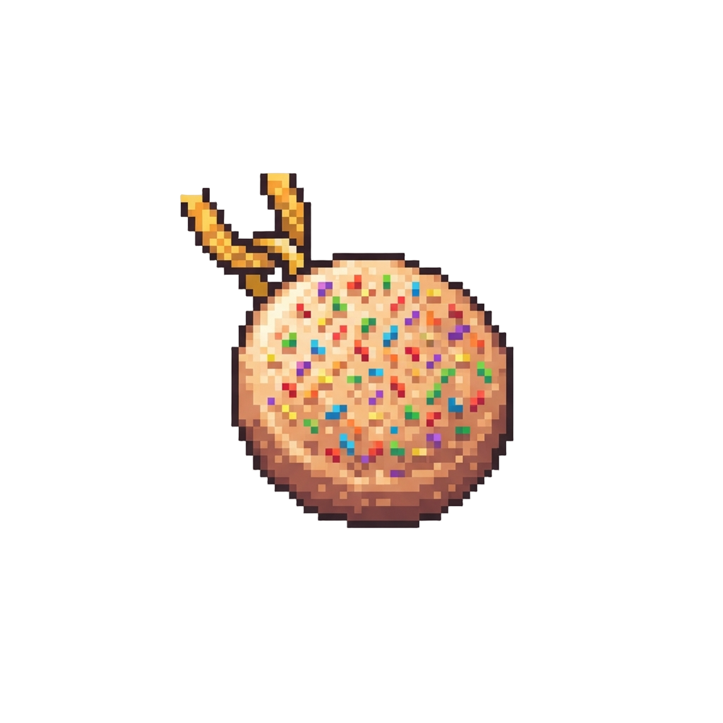 A Shimmering Rainbow Sprinkle Medallion