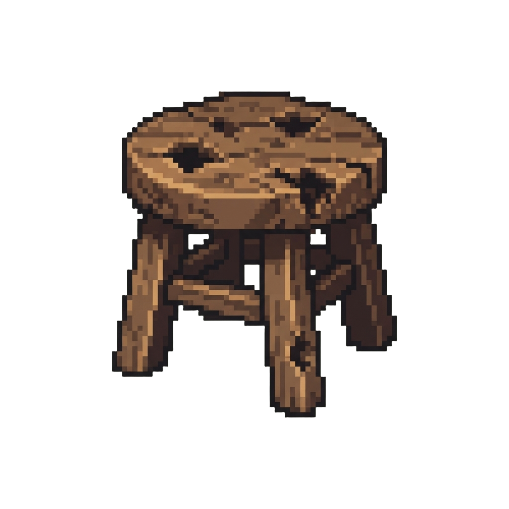 A Tiny Moth-eaten Wooden Stool