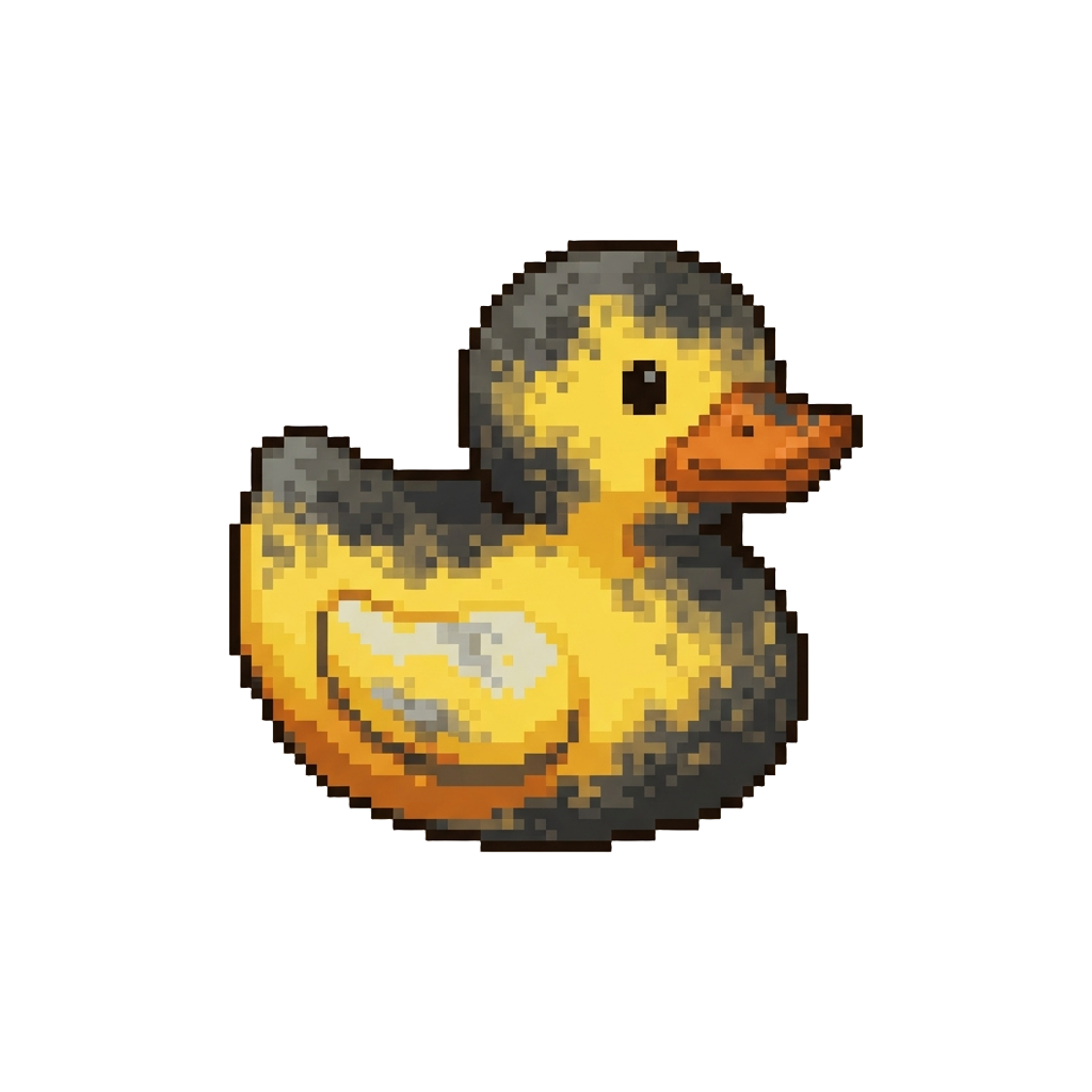 A Squeaky Rubber Ducky Covered in Soot