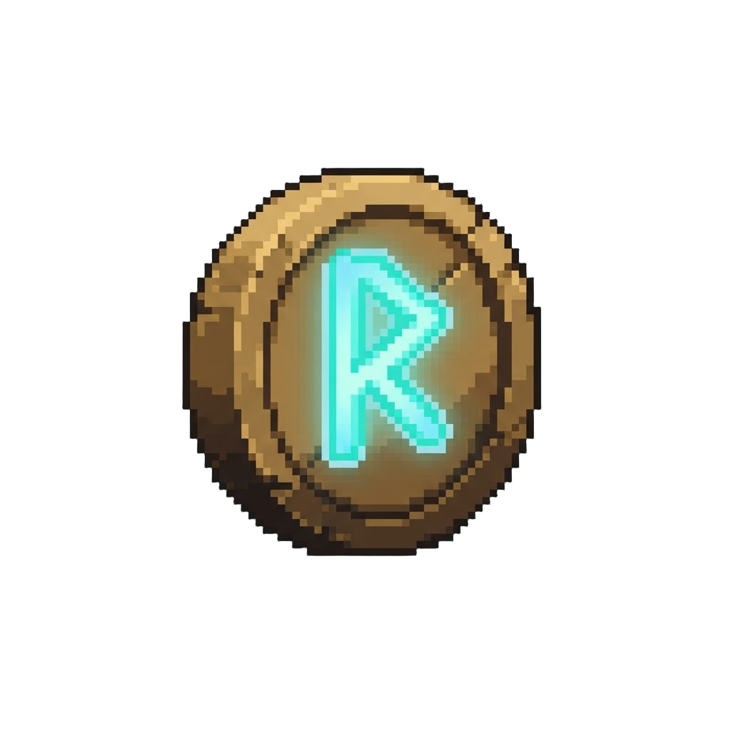 A Glowing Mystical Rune Coin