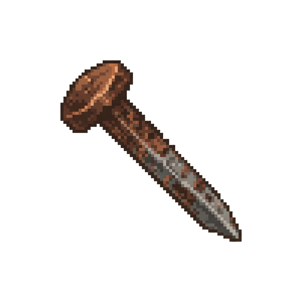 An Old Rusty Iron Nail