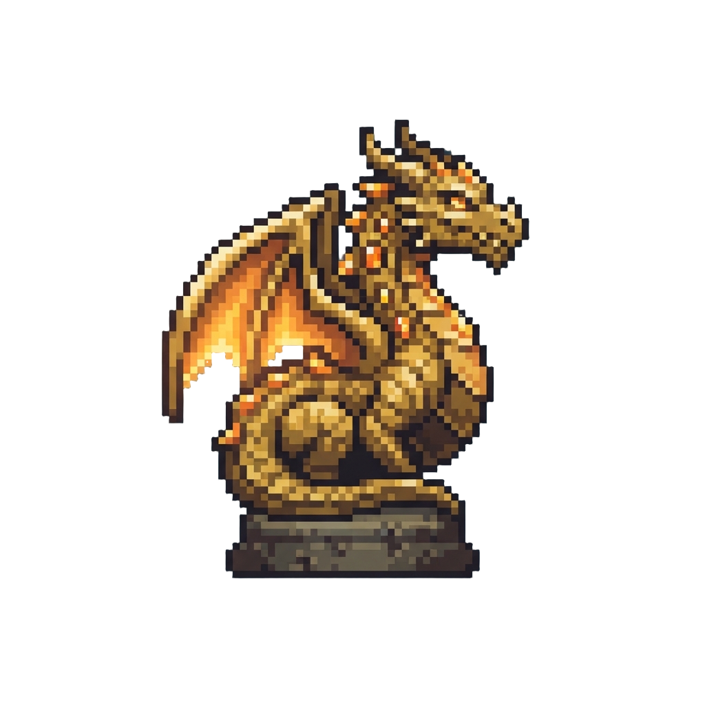 A Mythical Glowing Dragon Idol