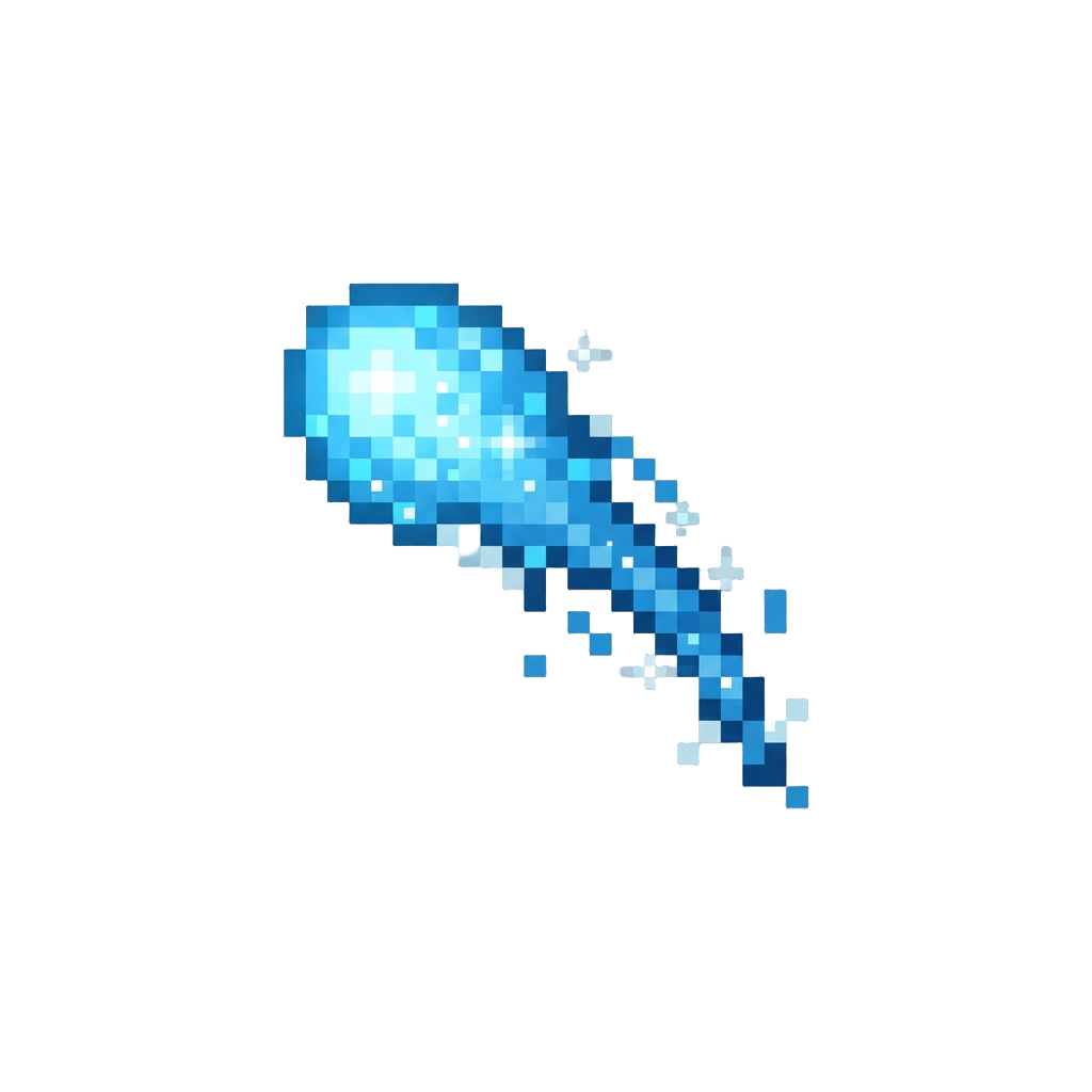 A Sparkling Blue Particle Trail