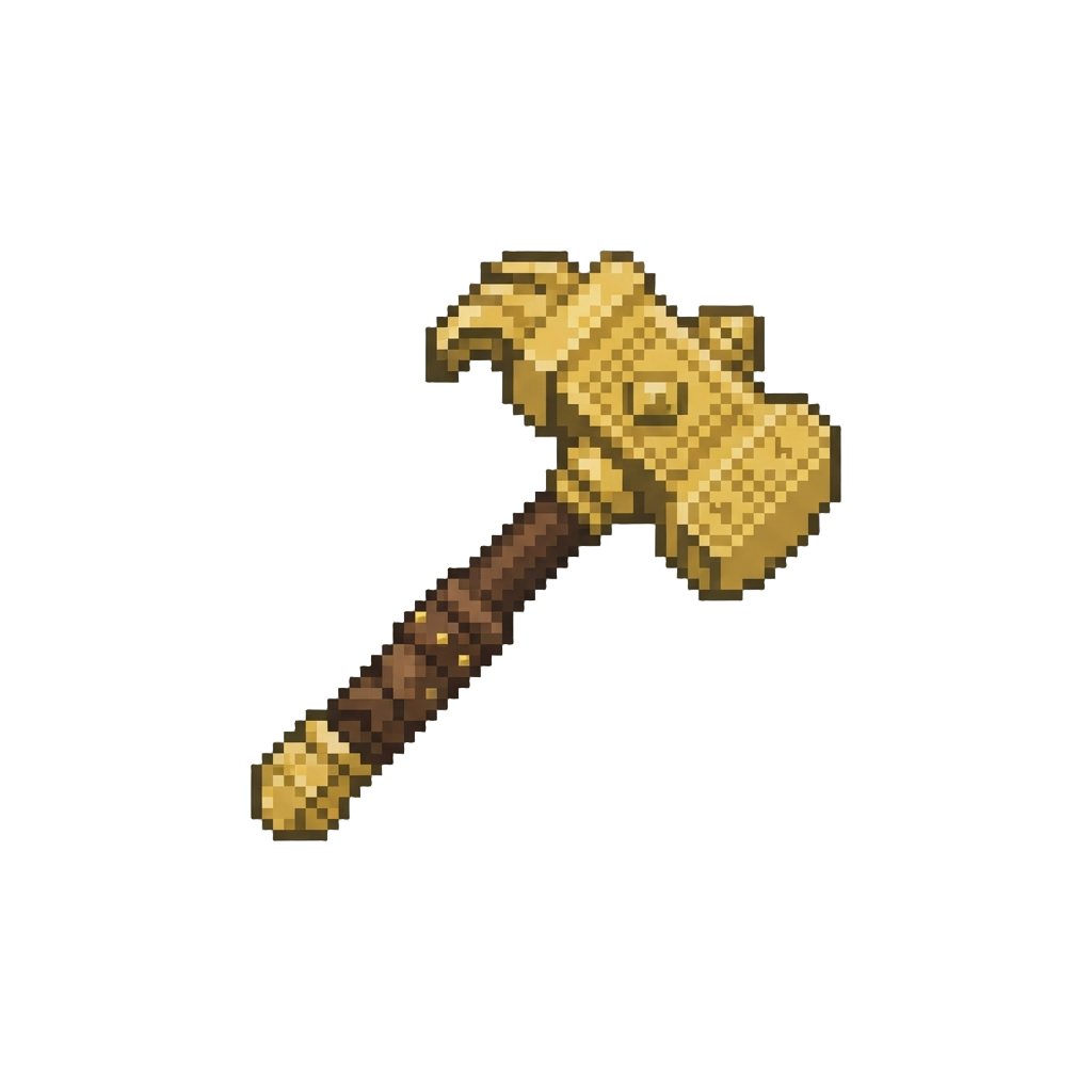 A Golden Dwarven Warhammer