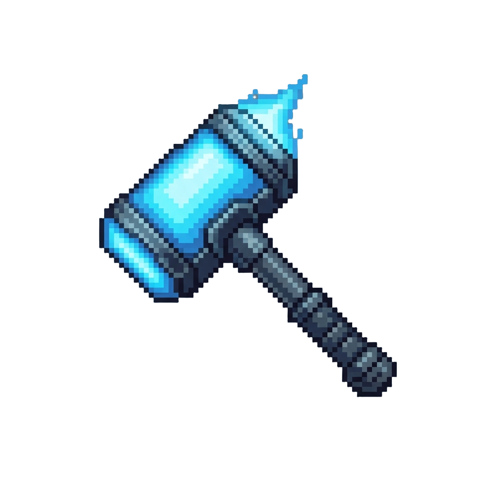A Glowing Blue Plasma Hammer
