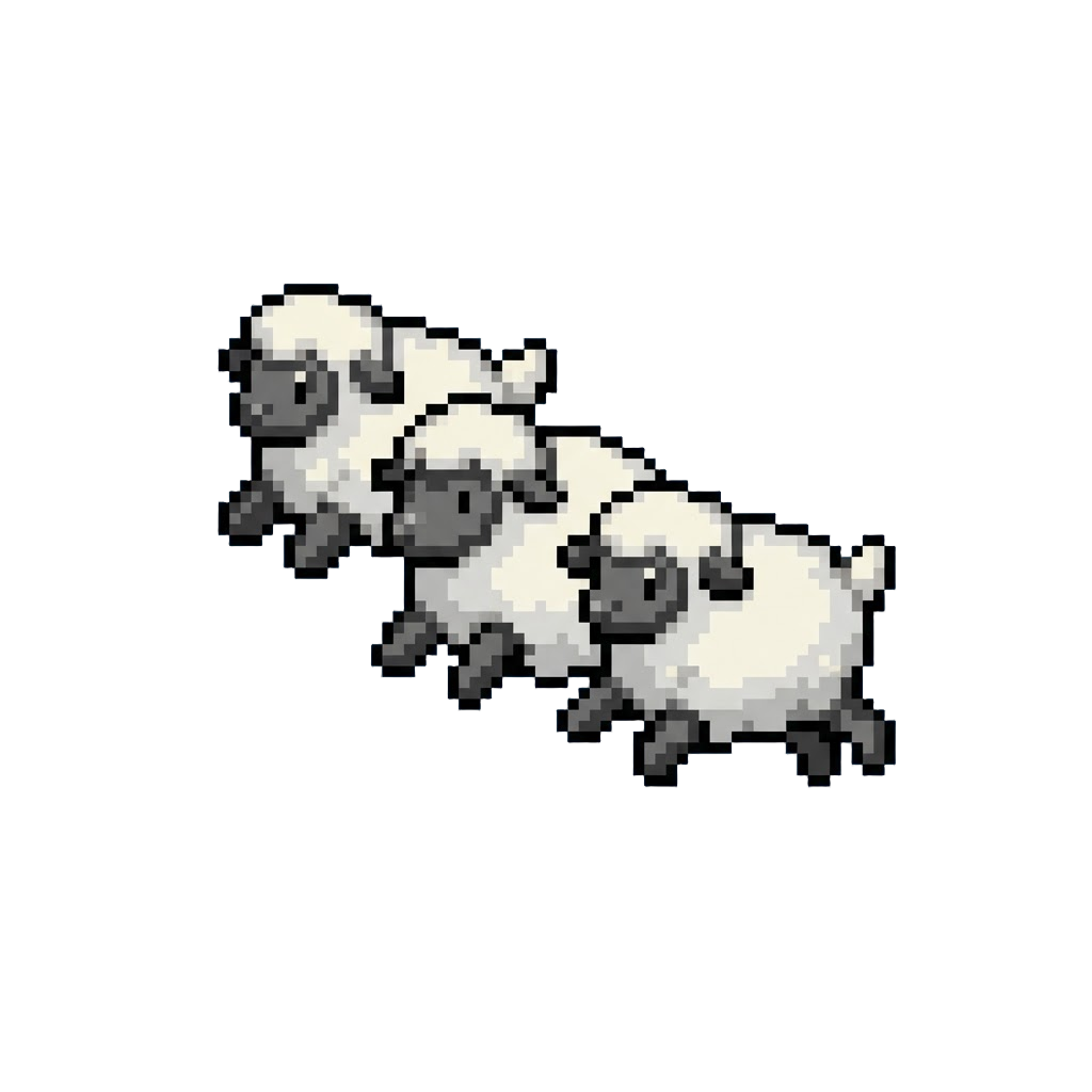 A Trio of Tiny Jumping Sheep