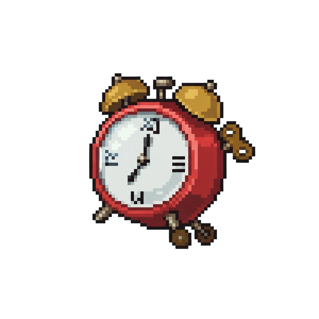 A Bouncing Runaway Alarm Clock on the Floor
