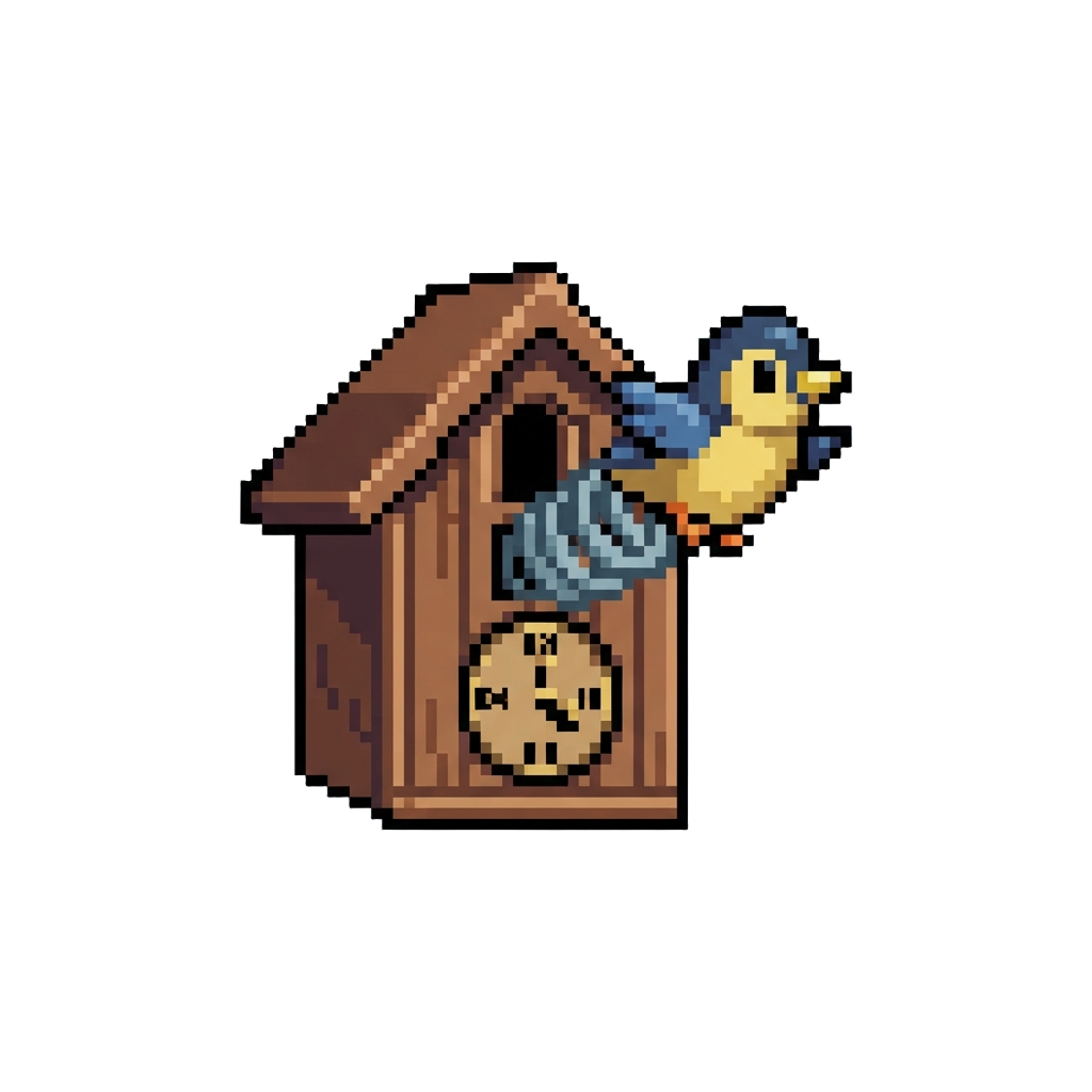 A Springing Cuckoo Clock Bird Popping Out