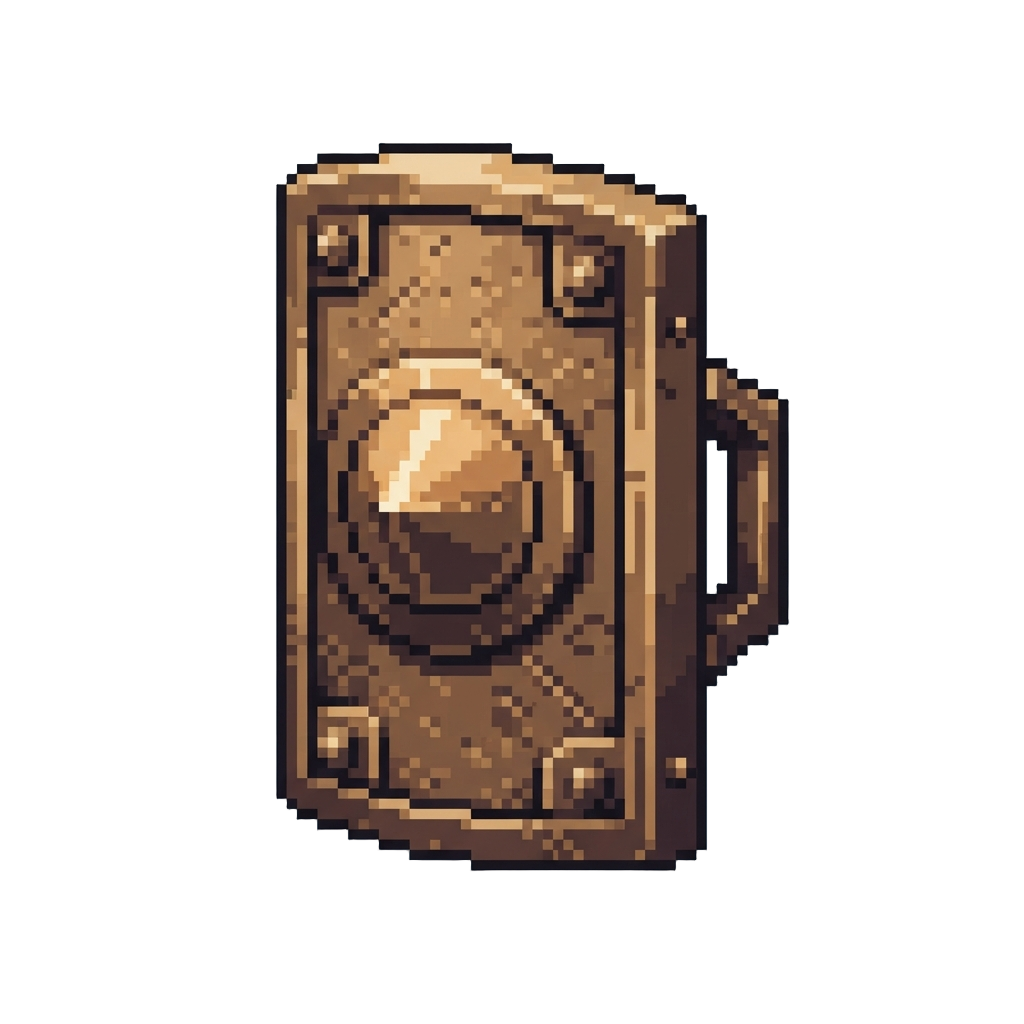 A Heavy Bronze Tower Shield Push