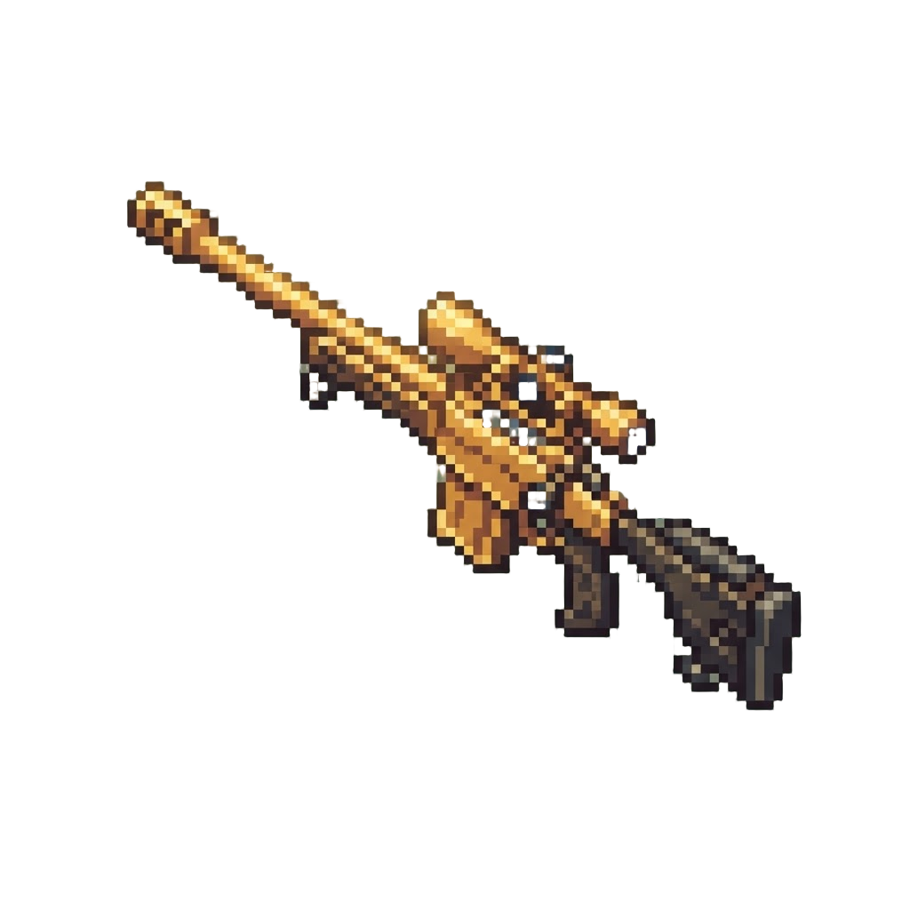 A Glowing Golden Sniper Rifle