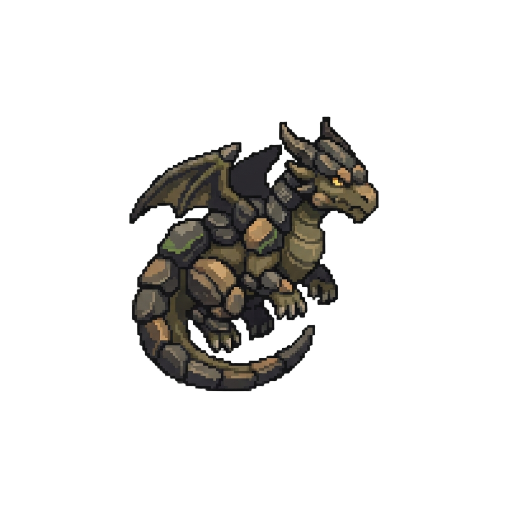A Floating Rock-armored Earth Dragon
