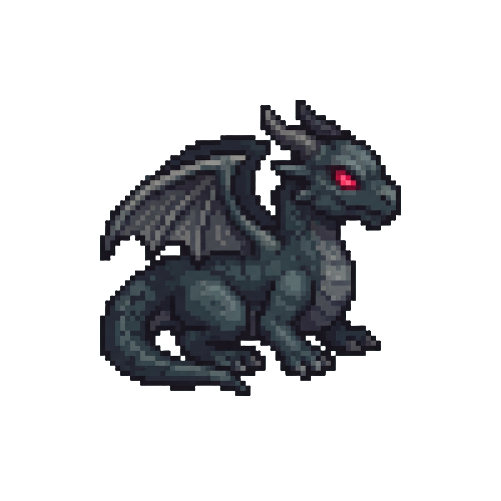 A Glowing Crimson-eyed Dark Drake