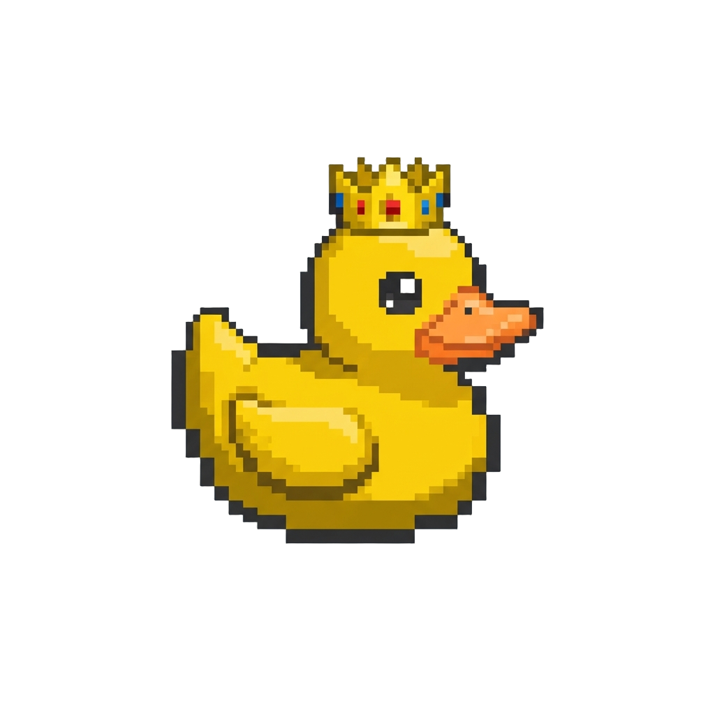 A Rubber Duck Wearing a Tiny Crown