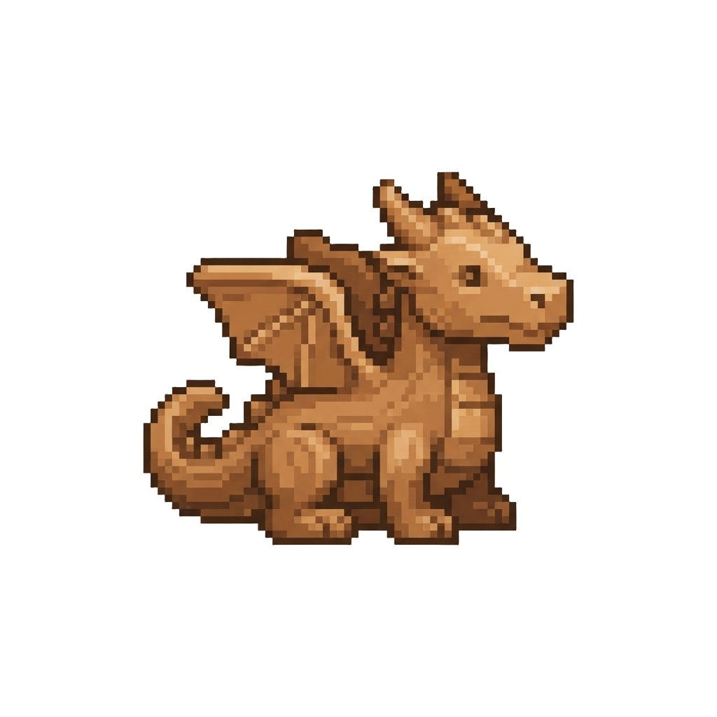 A Small Wooden Toy Dragon Figure