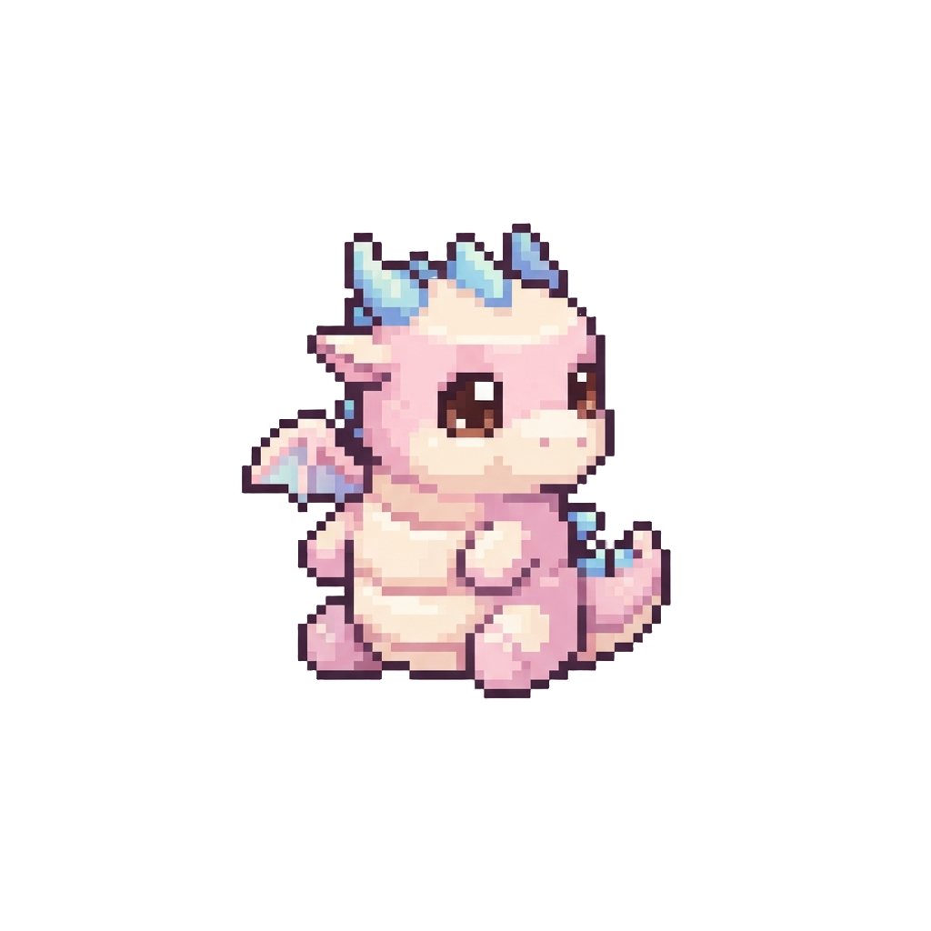 A Tiny Marshmallow Dragon with Big Eyes