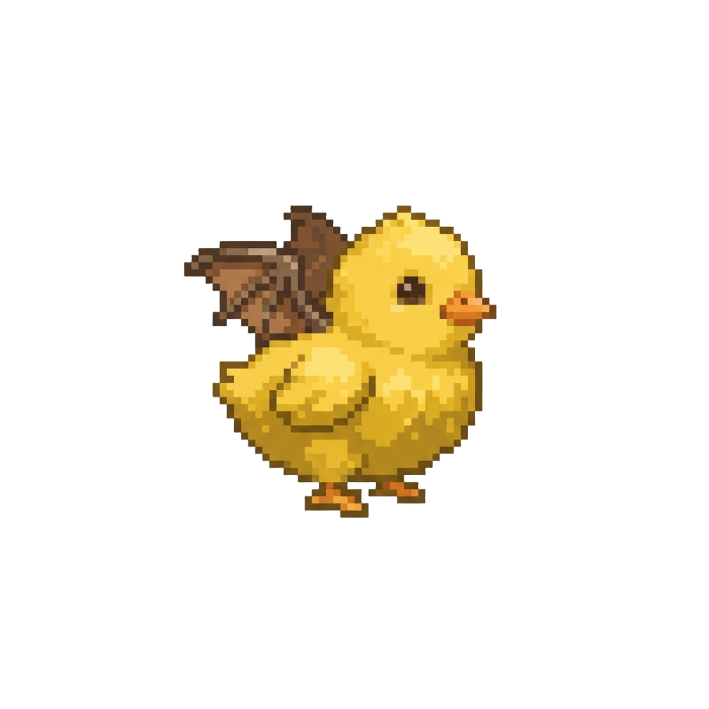 A Tiny Fluffy Chick with Dragon Wings