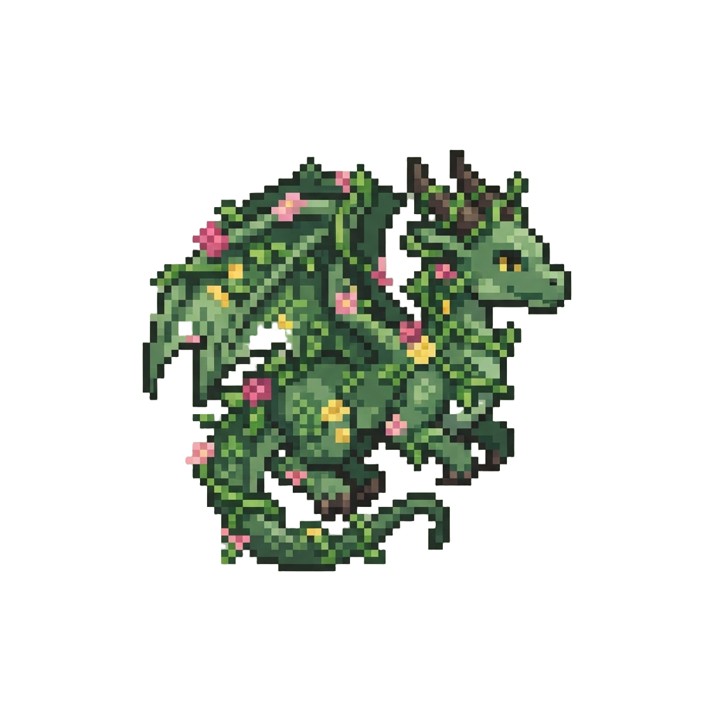 A Blooming Flora-vined Forest Dragon