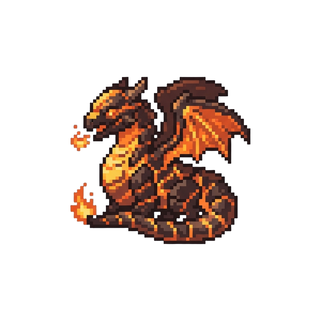 A Magma-glowing Lava Dragon