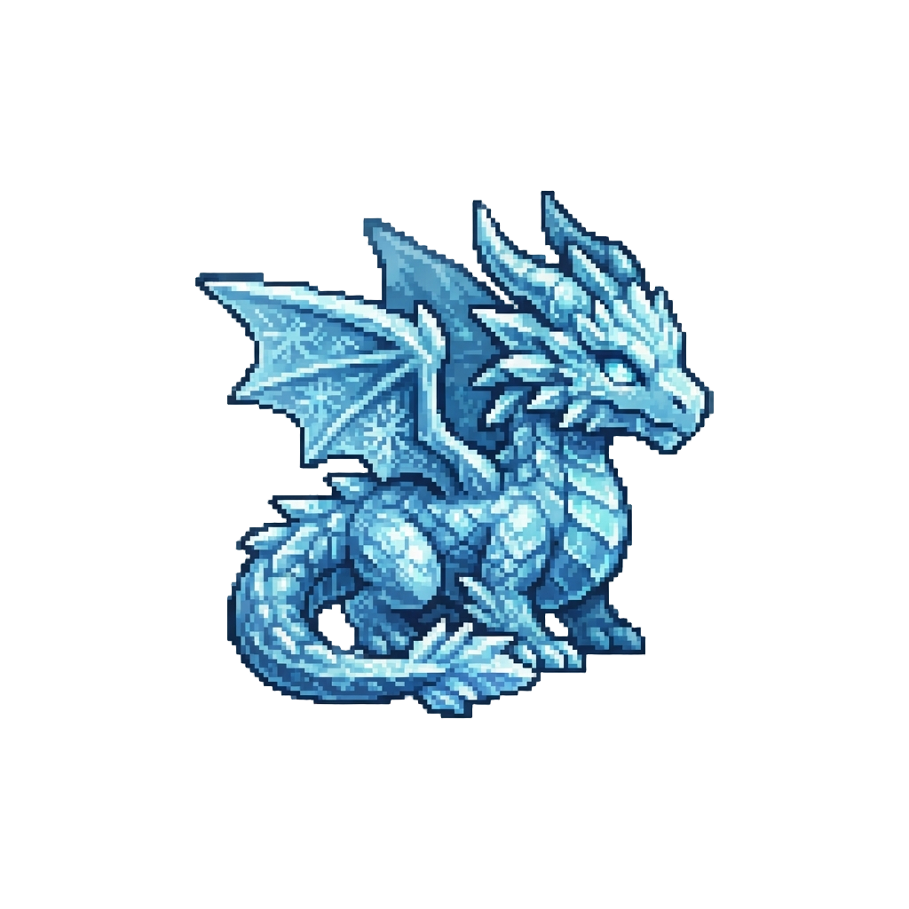 A Sparkling Frost-flake Ice Dragon