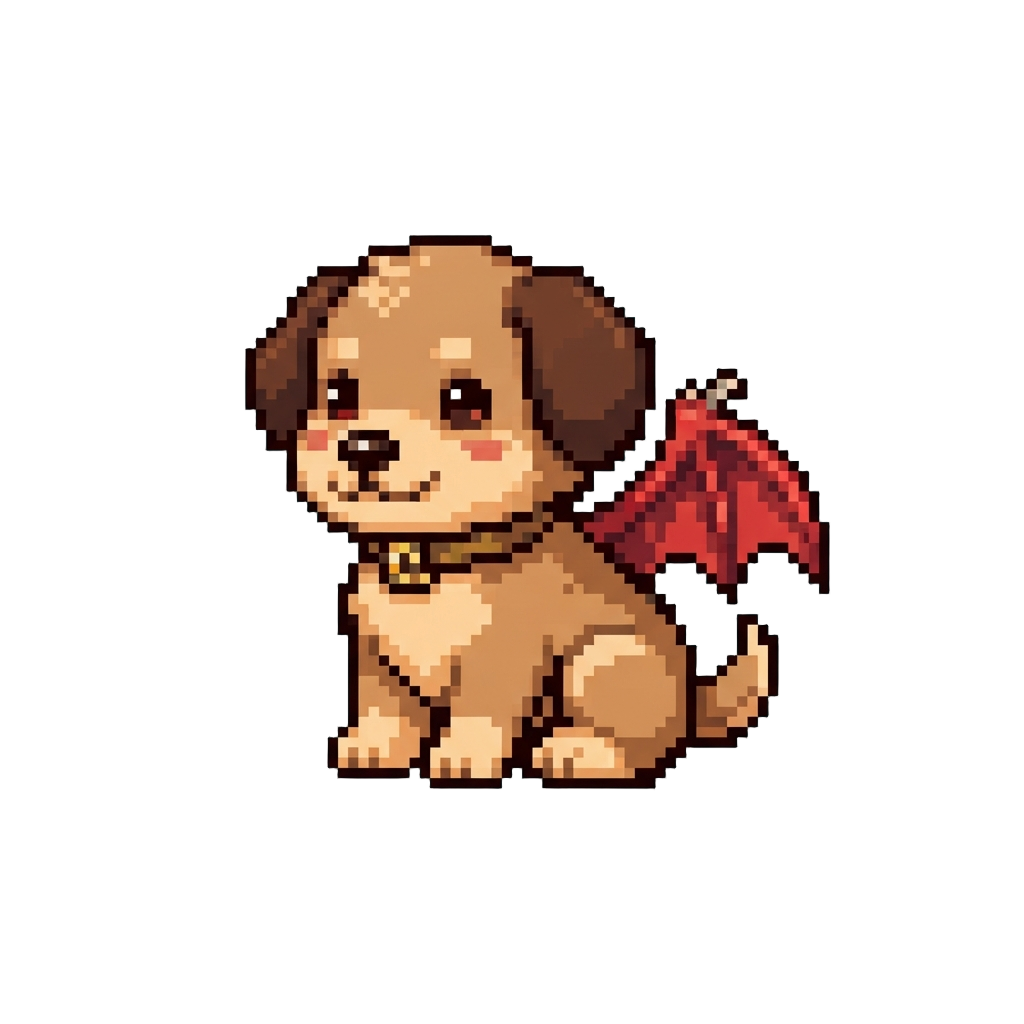 A Cute Little Puppy Wearing Dragon Wings
