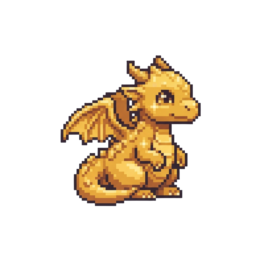 A Sparkly Golden Baby Dragon