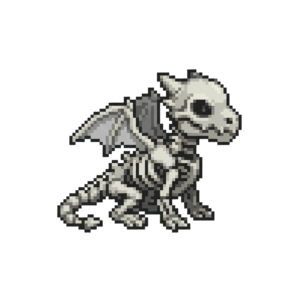 A Bony Skeletal Baby Dragon