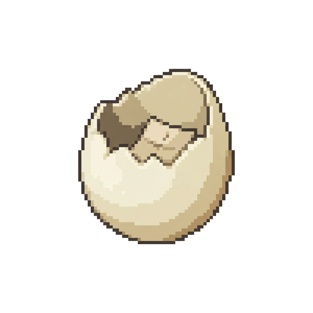 An Empty Eggshell with a Little Note Inside