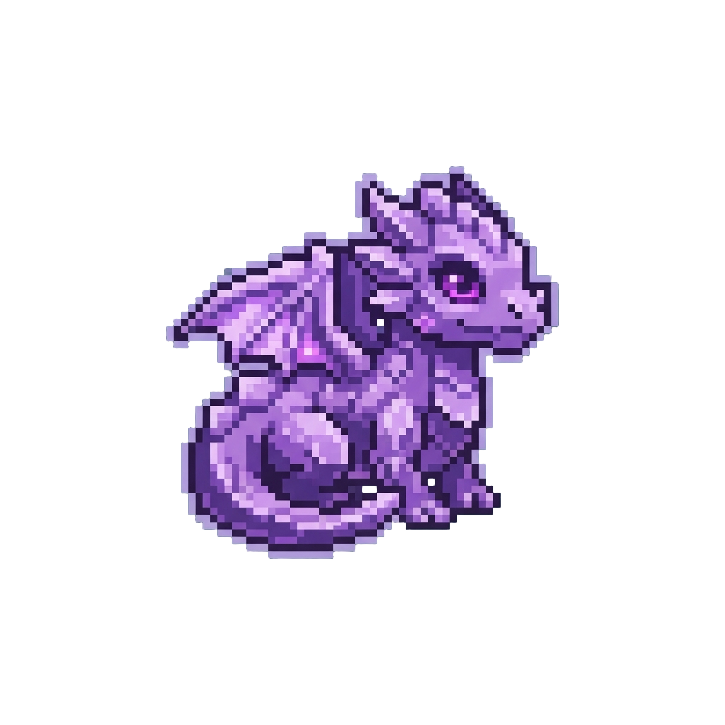 A Glowing Amethyst Baby Dragon